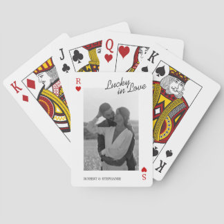 Glückliche Liebe Foto Paar Poker Karten Spielkarten