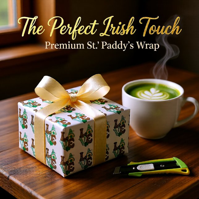 Glückliche Liebe Gnome St. Patrick's Day Seidenpapier (Lucky St. Patrick’s Day Gnome Pattern Tissue Paper)