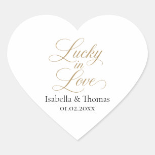 Glückliche Liebe Hochzeits Favor Sticker Herz Sieg