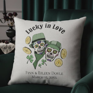 Glückliche Liebe Irischer Zucker-Schädel Neuvermäh Kissen