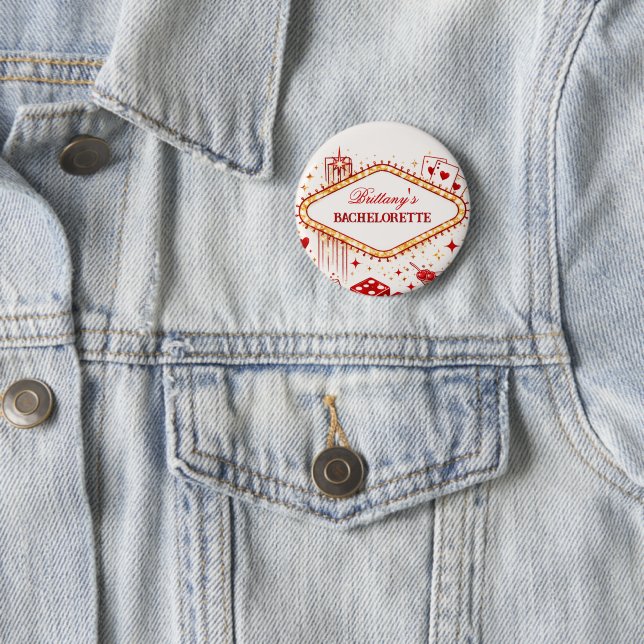 Glückliche Liebe Las Vegas Junggesellinnenabschied Button (Beispiel)
