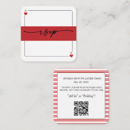 Glückliche Liebe RSVP QR-Code-Beilagekarte Begleitkarte