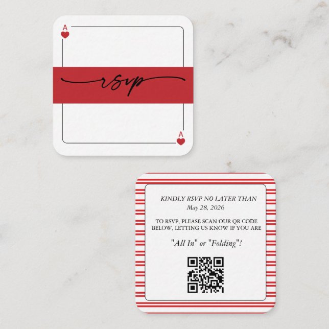 Glückliche Liebe RSVP QR-Code-Beilagekarte Begleitkarte (Vorne/Hinten)