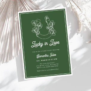 Glückliche Liebe Shamrock Hufeisen Brautparty Einladung