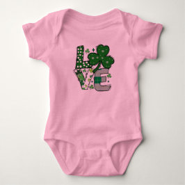 Glückliche LIEBE St. Patrick's Day Baby Bodysuit Strampler