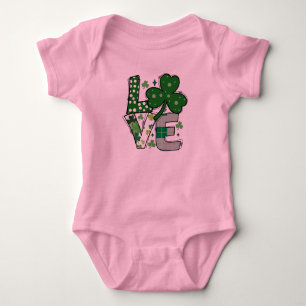 Glückliche LIEBE St. Patrick's Day Baby Bodysuit Strampler