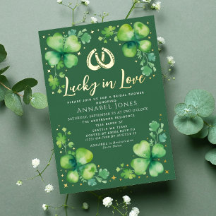 Glückliche Liebe St. Patrick's Day Brautparty Folieneinladung