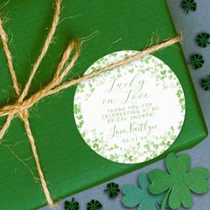Glückliche Liebe St. Patrick's Day Brautparty Runder Aufkleber