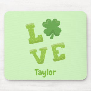 Glückliche Liebe St. Patrick's Day Green Mousepad