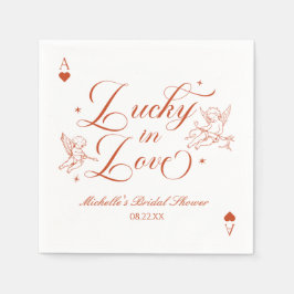 Glückliche Liebe Vintage Cupid Brautparty Serviette