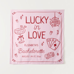 Glückliche Liebe Whimsical Handgezeichnete Jungges Wandteppich