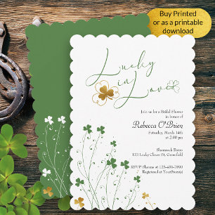 Glückliche Liebe Wildflower Shamrocks Brautparty Einladung