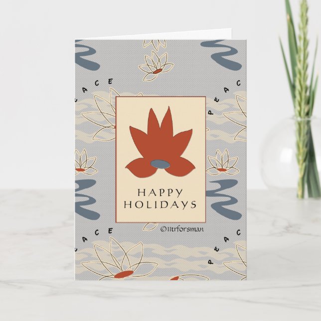 Glückliche Lotus-Friedenskarte Karte (Vorderseite)