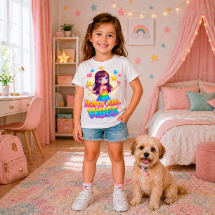 🌈 Glückliche Mädchen Vibes Regenbogen Cute Cartoo T-Shirt