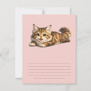 Glückliche Maine Coon Katze Cozy Positive Vibes De RSVP Karte