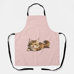 Glückliche Maine Coon Katze Cozy Positive Vibes De Schürze