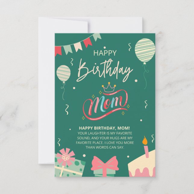 Glückliche Mama am Geburtstag - Herzliche Botschaf (Vorderseite)