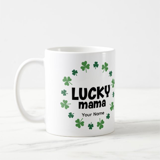 Glückliche Mama Kaffeetasse - Personalisiertes Ges (Links)