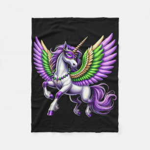 Glückliche Mardi Gras Einhorn Maske New Orleans Mä Fleecedecke
