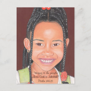 Glückliche Menschen, deren Gott ist Jehovah~Script Postkarte