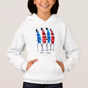Glückliche Menschen: Maasai-Krieger Walking Art Pr Hoodie
