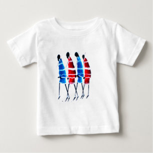 Glückliche Menschen Maasai-Krieger Walking Art Pri Baby T-shirt