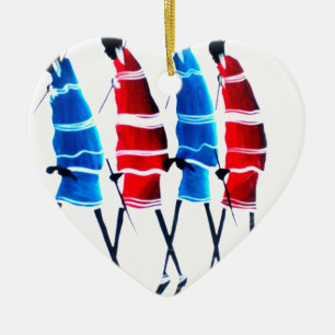 Glückliche Menschen Maasai-Krieger Walking Art Pri Keramikornament