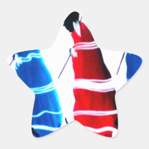 Glückliche Menschen Maasai-Krieger Walking Kunst D Stern-Aufkleber