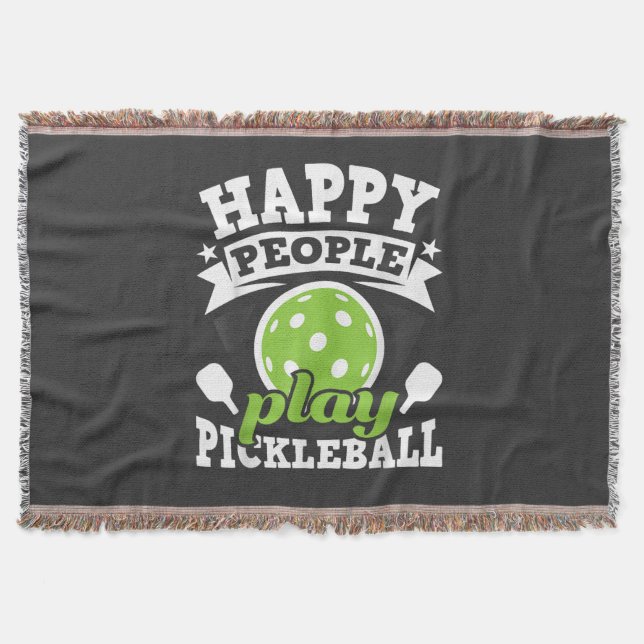 Glückliche Menschen spielen Pickleball - Paddlebal Decke (Vorderseite)