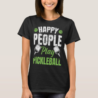 Glückliche Menschen spielen Pickleball Vintage 1 T-Shirt