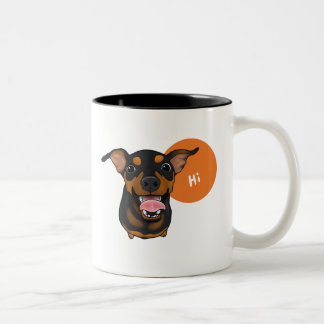 Glückliche minimale zweifarbige tasse