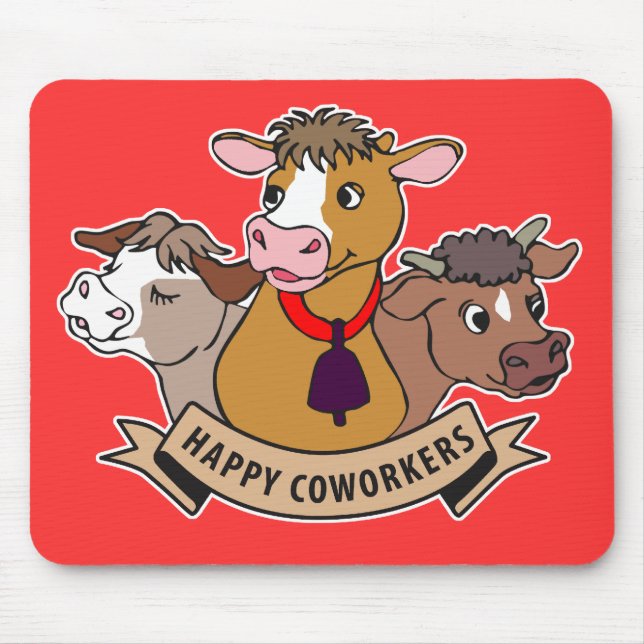 Glückliche Mitarbeiter Mousepad (Vorne)