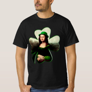 Glückliche Mona Lisa St. Patrick's Day T-Shirt