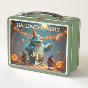 Glückliche Monster-Halloween-Party für Kinder Metall Brotdose