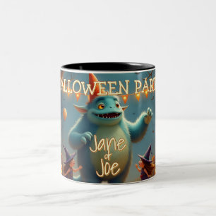 Glückliche Monster-Halloween-Party für Kinder Zweifarbige Tasse