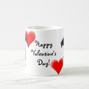 Glückliche Mops-Gruß-Karte des Valentines Tages Kaffeetasse
