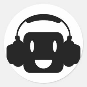 Glückliche_Musik Runder Aufkleber
