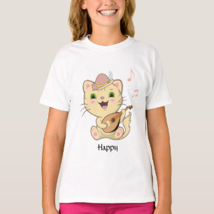 Glückliche musikalische rote getigerte Katze T-Shirt