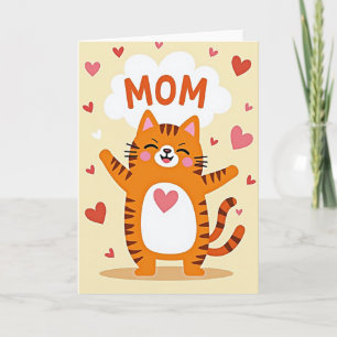 Glückliche Mutter Katze Liebeskarte Karte