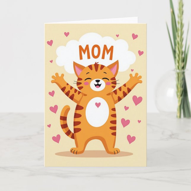 Glückliche Mutter Katzenfreund Karte (Vorderseite)