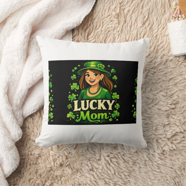Glückliche Mutter – St. Patrick's Day Kleeblatt-De Kissen (Decke)
