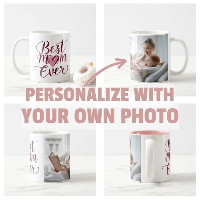 Glückliche Mutter Tag Beste Mama je Kaffeetasse (personalize own photo Happy Mother's Day Best Mom Ever Apron)