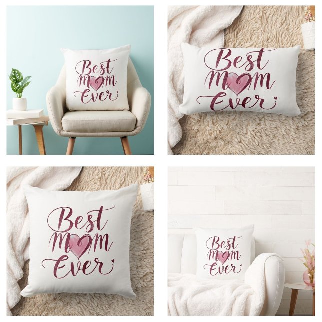 Glückliche Mutter Tag Beste Mama je Lendenkissen (Happy Mother's Day Best Mom Ever pillows)