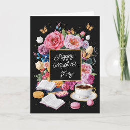 Glückliche Mutter-Tag-Blume & Macarons individuell Karte