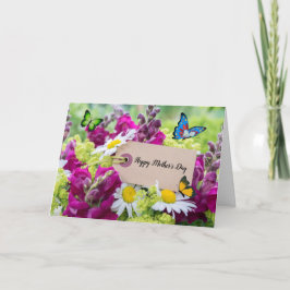 Glückliche Mutter Tag Bouquet geklappte Grußkarte Karte