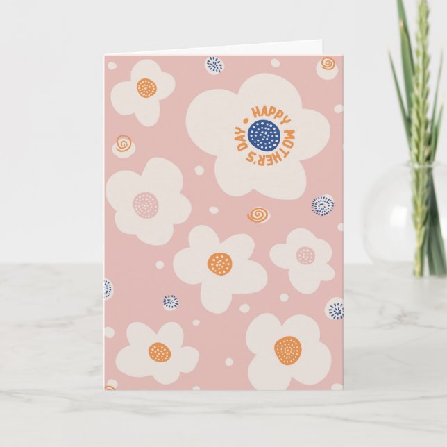 Glückliche Mutter Tag Einfache Blumengrußkarte Karte (Vorderseite)