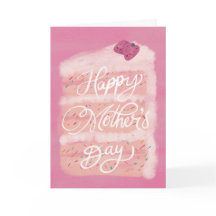 Glückliche Mutter Tag Erdbeeren Cake Grußkarte