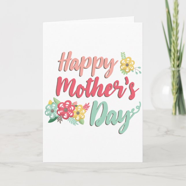 Glückliche Mutter Tag farbenfrohe Blume Grußkarte Karte (Vorderseite)