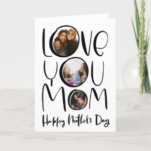 Glückliche Mutter Tag Foto-Card Vorlage. Feiertagskarte