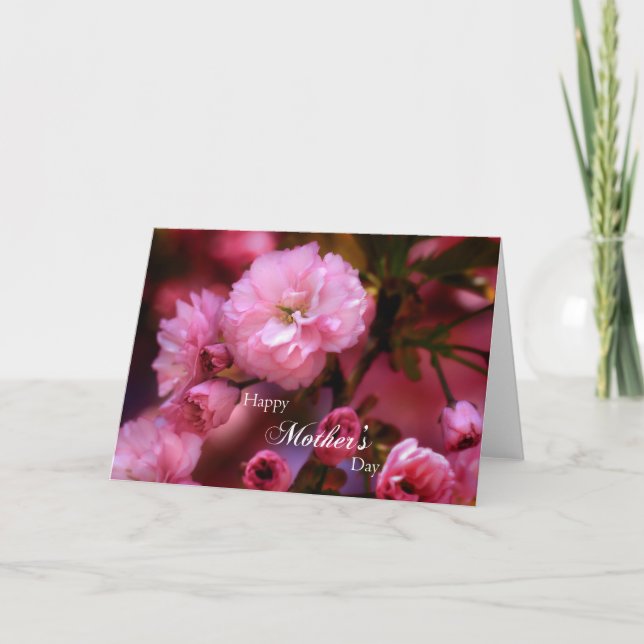 Glückliche Mütter Tag Frühling Rosa Kirschblüten Karte (Vorderseite)